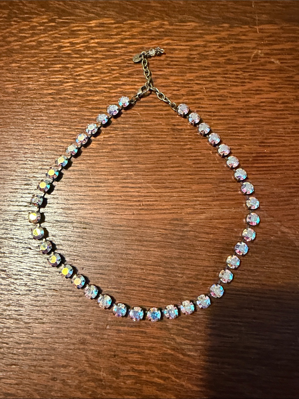 Aurora Crystal Tennis Necklace - Iridescent White
